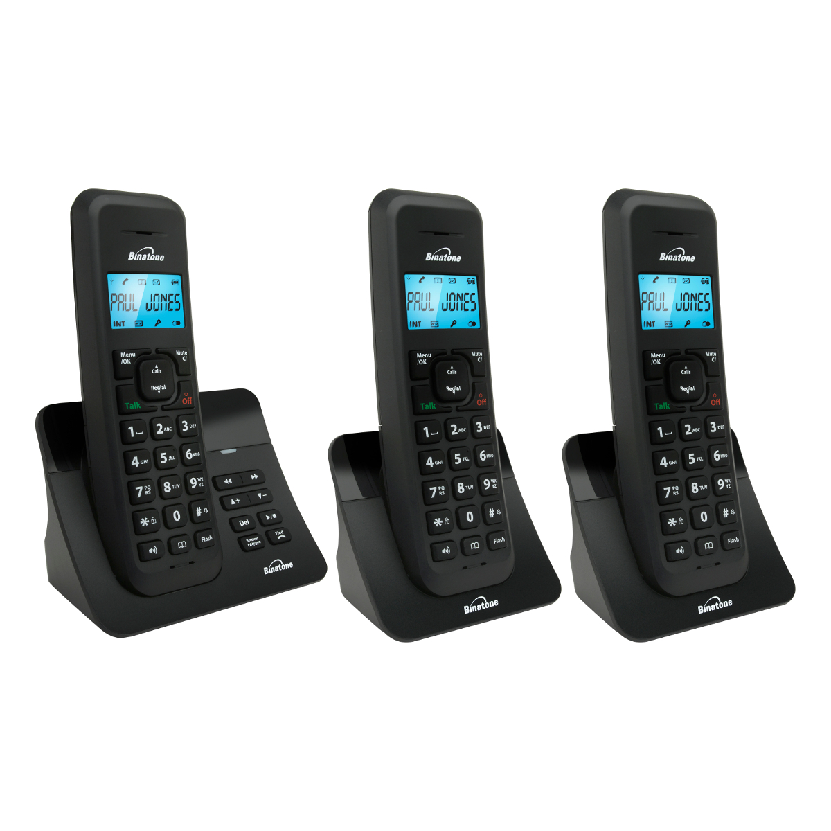 Binatone LUNA1120STRIO Three Cordless Phones with Answer Machine in