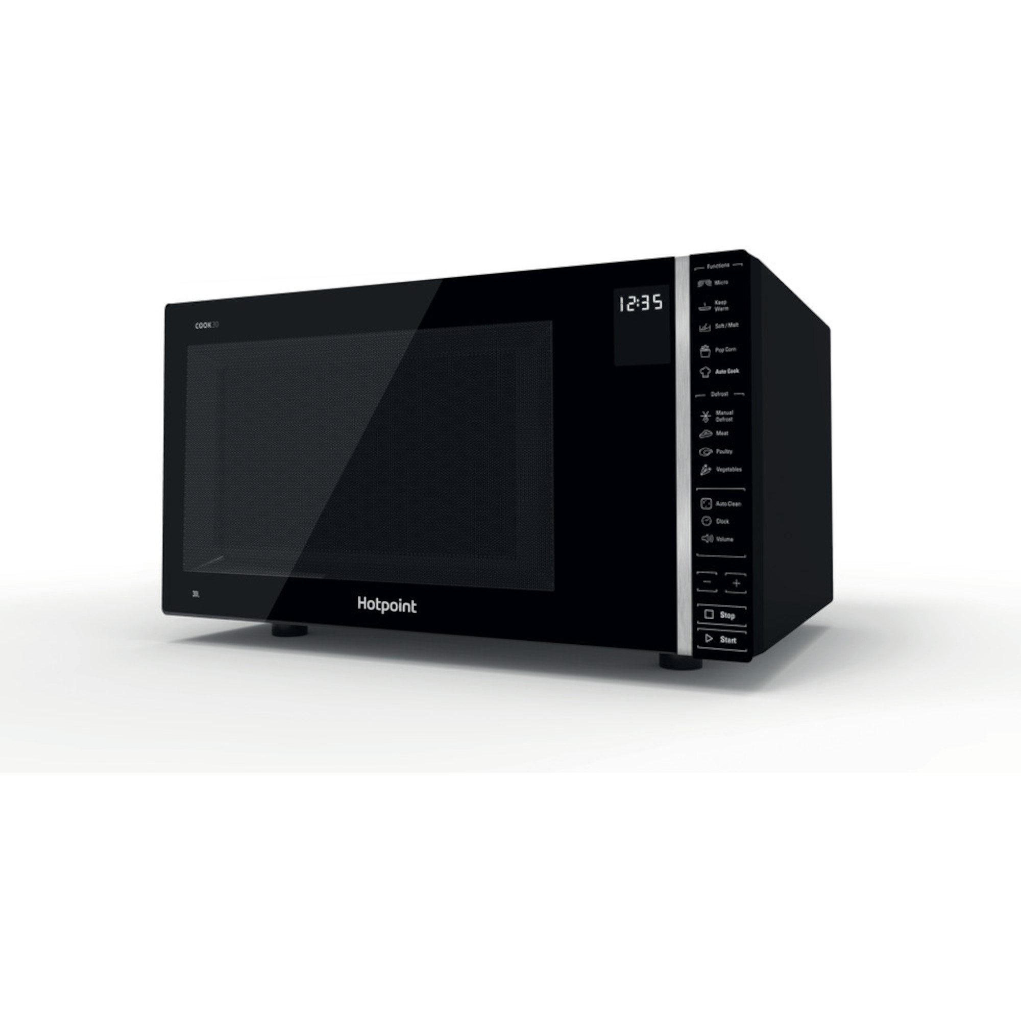 Hotpoint MWH301B 900W Standard Microwave with 30 Litre Capacity in
