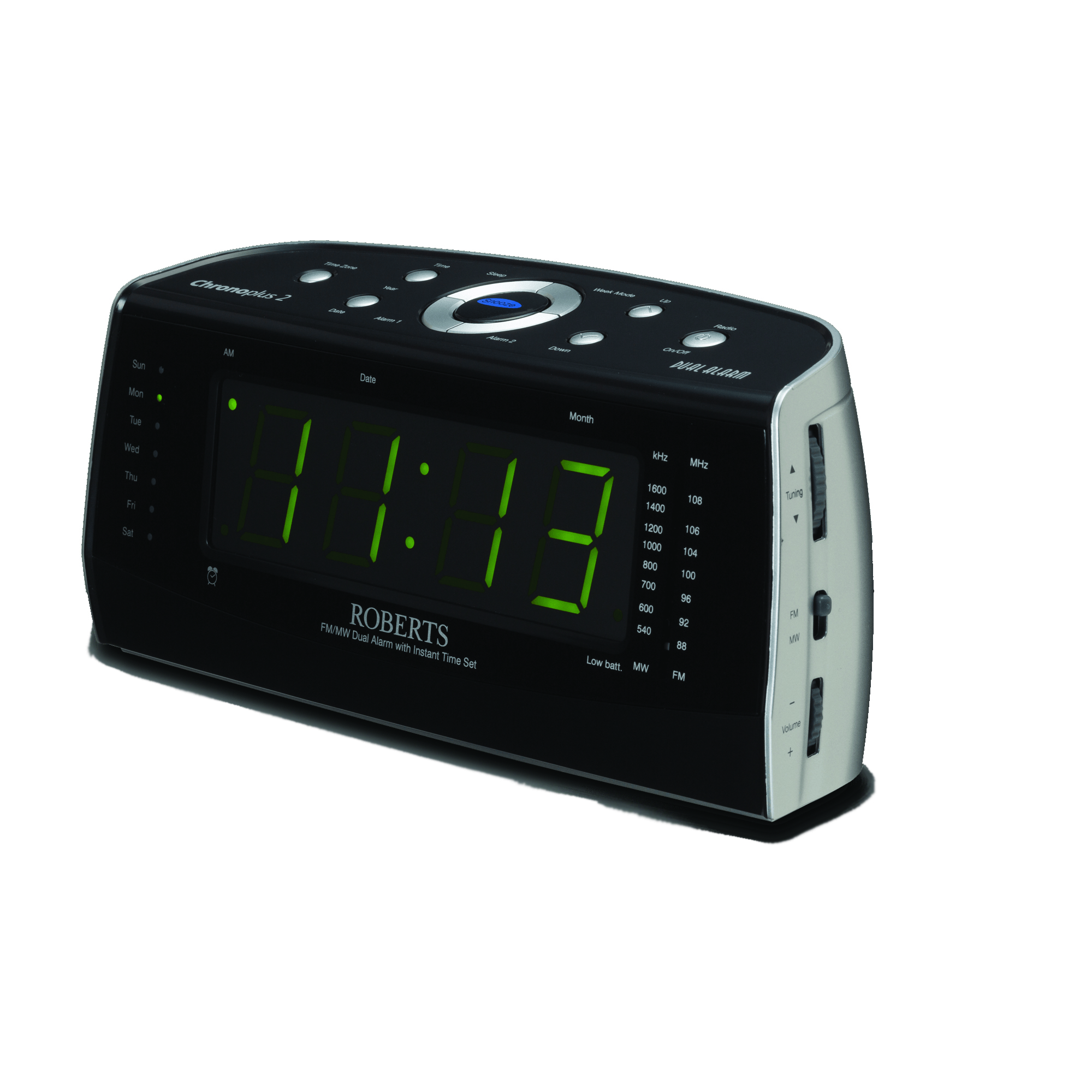 Roberts Chronosplus 2 Clock Radio with Dual Alarm MW/FM 5038301300562 eBay