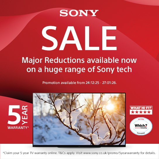 Big savings on selected Sony TV and audio products - discounts applied